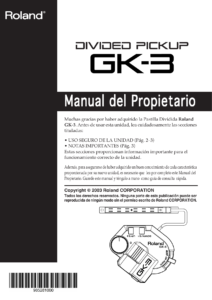 Captador Senal Bajo Roland Gk3 la…